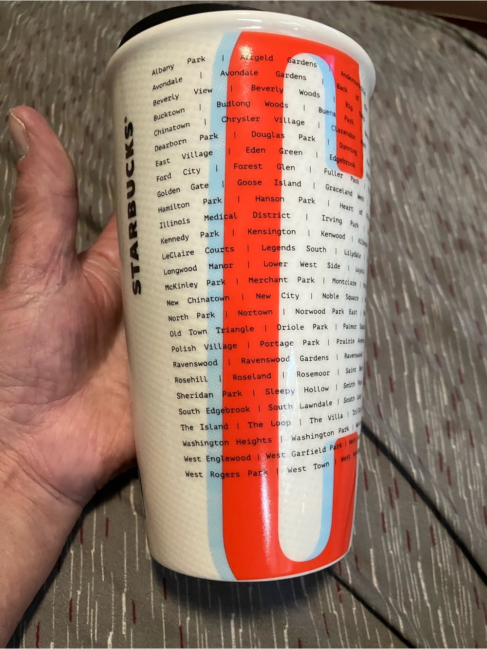 NWOT Starbucks Chicago Neighborhoods Ceramic Travel Tumbler